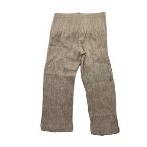J Jill Pure Size S Linen Blend Pull On Crinkle Gauze Straight Leg Pants 23" 61-1
